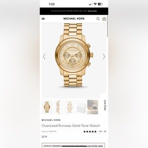 Michael Kor’s oversized runaway gold-tone watch